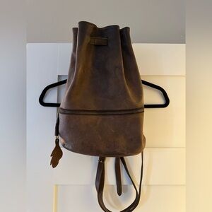 Vintage Roots Brown Pebbled Leather Backpack